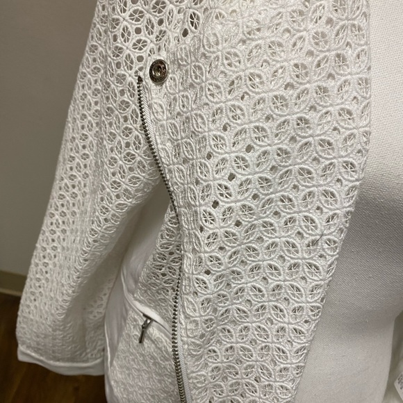 Apt. 9 White Eyelet & Twill Moro Jacket Size L NWT - Picture 3 of 8